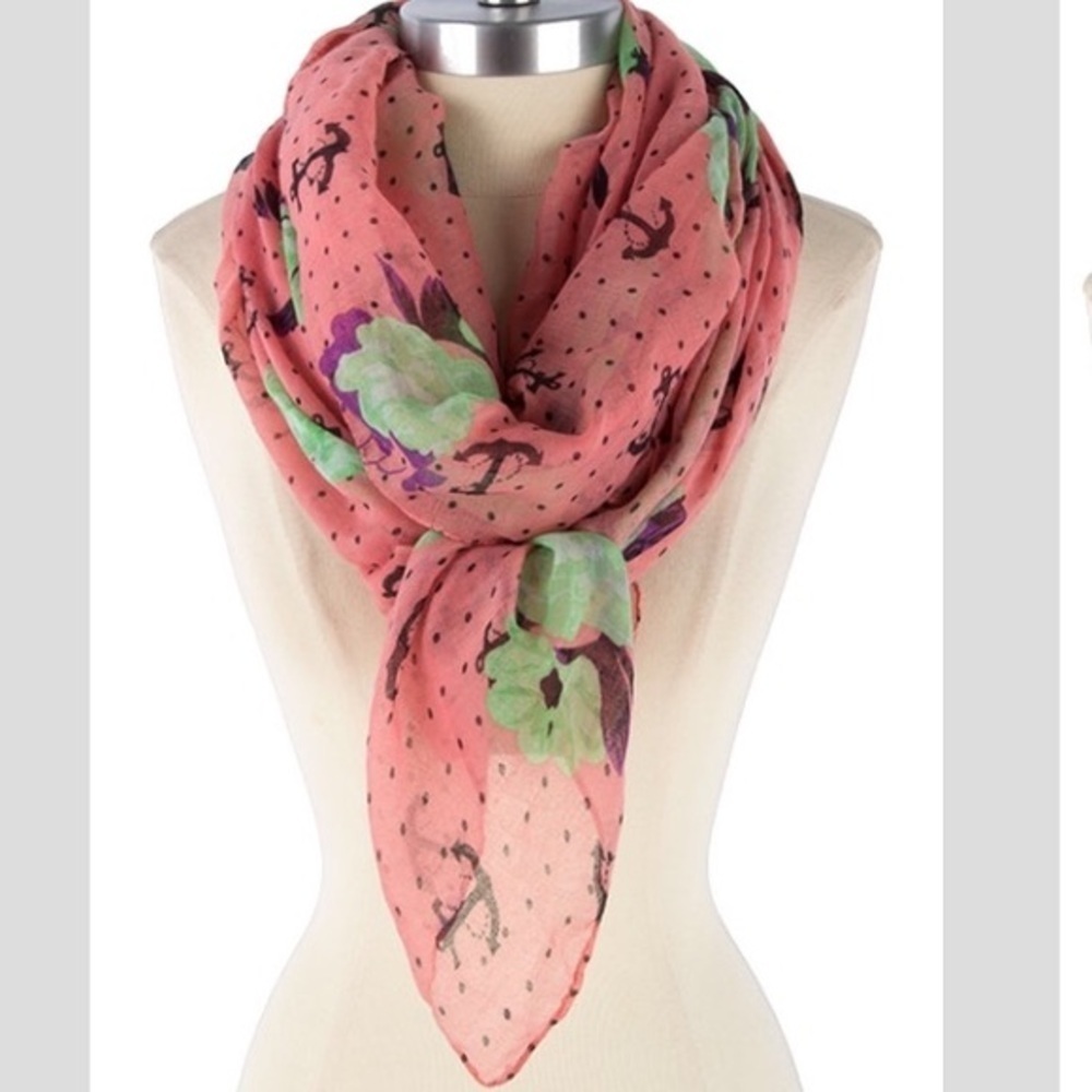 🎉HP🎉pink anchor dot scarf